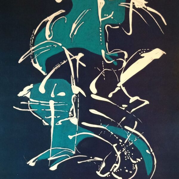 Two Cats in Blue